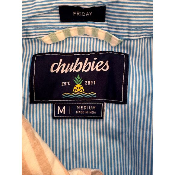 NEW CHUBBIES Men's Pastel Striped The Rainbow Row Friday Button-Up Shirt Size M - Picture 5 of 6